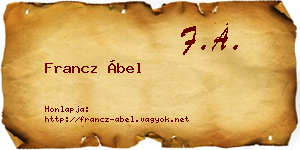 Francz Ábel névjegykártya